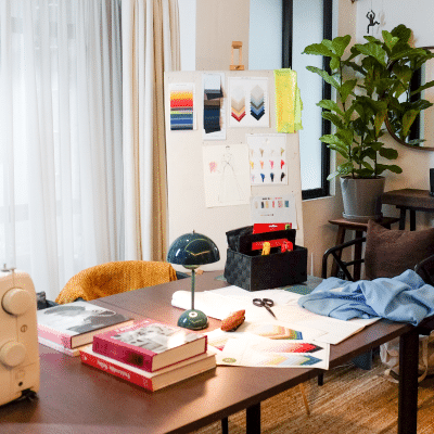 bureau avec un plan de travail