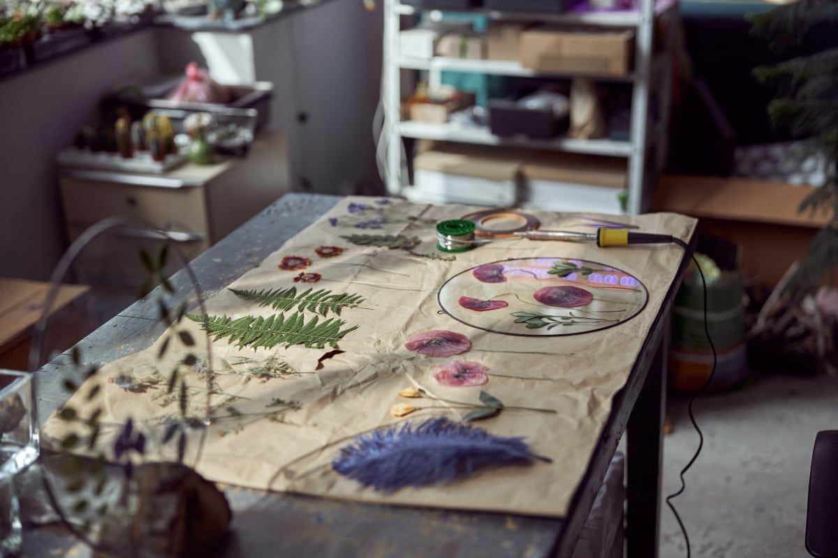 Cadres en fleurs séchées