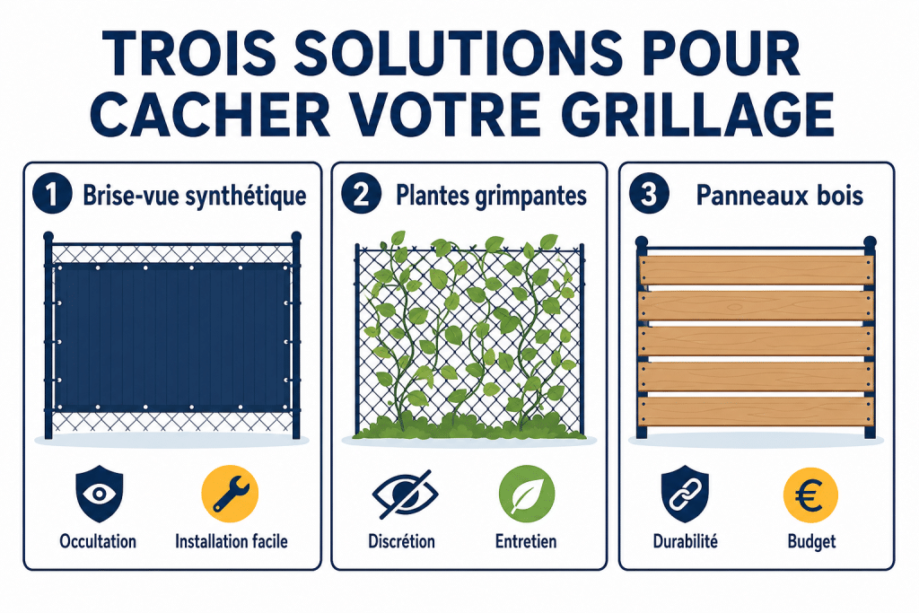 Trois solutions pour cacher votre grillage